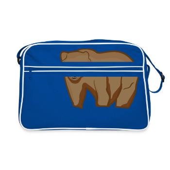 Grizzly Bär - Retro Tasche - Blau/Weiß - Vorne