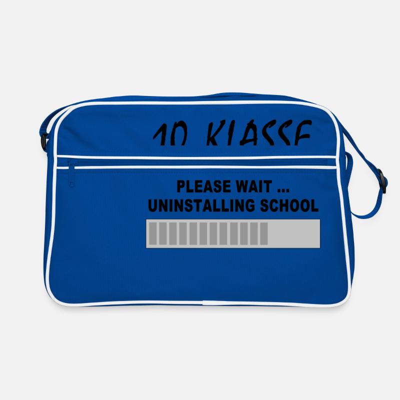 10. Klasse Abschluss Schule Lustiges Geschenk - Retro Tasche - Blau/Weiß