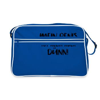 Mein Penis ist klein aber dünn - Retro Tasche - Blau/Weiß - Vorne