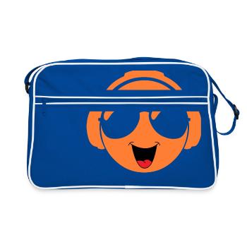 Techno tête rieure visage - Sac Retro - bleu/blanc - Devant