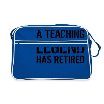 Enseignant retraité Don de retraite Légende de l'enseignement - Sac Retro - bleu/blanc - Devant