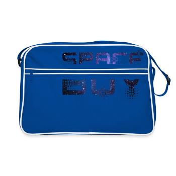 Weltall Junge - Retro Tasche - Blau/Weiß - Vorne