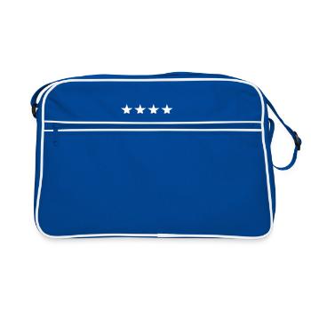 4 Sterne Lageristin Lagerhexe - Retro Tasche - Blau/Weiß - Vorne