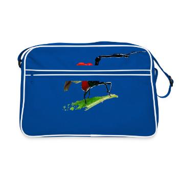 Giraffe weevil From Madagascar - Retro Bag - blue/white - Front