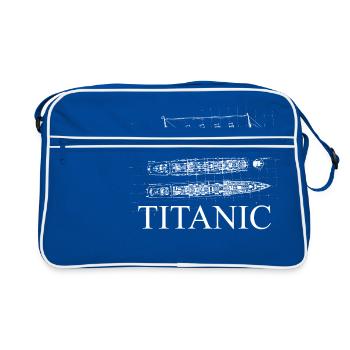 plans du titanic - Sac Retro - bleu/blanc - Devant