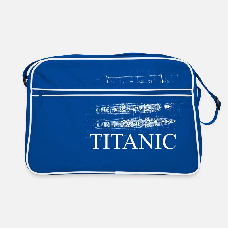 plans du titanic - Sac Retro - bleu/blanc