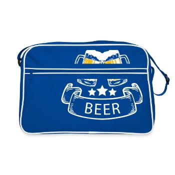 Bière Vin Vino Bière Alcool - Sac Retro - bleu/blanc - Devant