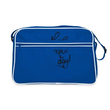belle journée, bonne journée, en disant - Sac Retro - bleu/blanc - Devant