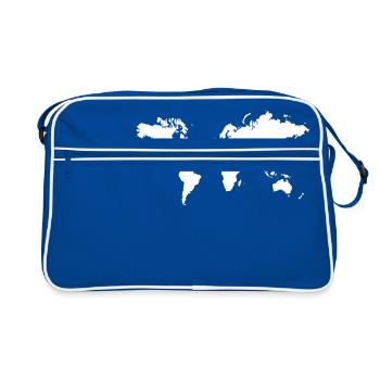Globe Continent World Map Earth Planet Climate Change - Retro Bag - blue/white - Front