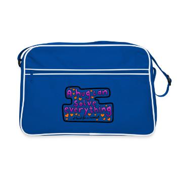A hug can help - Retro Bag - blue/white - Front