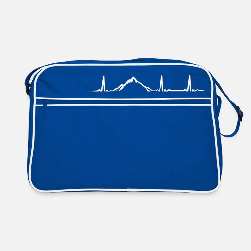 Mountain Heartbeat - Retro Tasche - Blau/Weiß