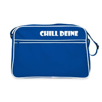 Chill deine Nuggets - Retro Tasche - Blau/Weiß - Vorne