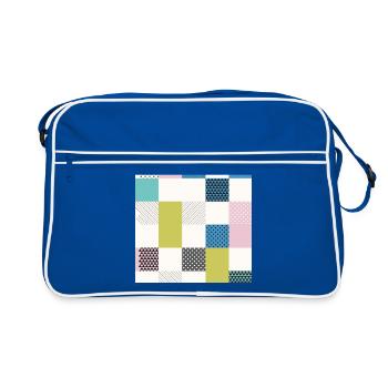 Abstract art squares - Retro Bag - blue/white - Front