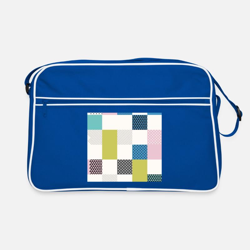 Abstract art squares - Retro Bag - blue/white