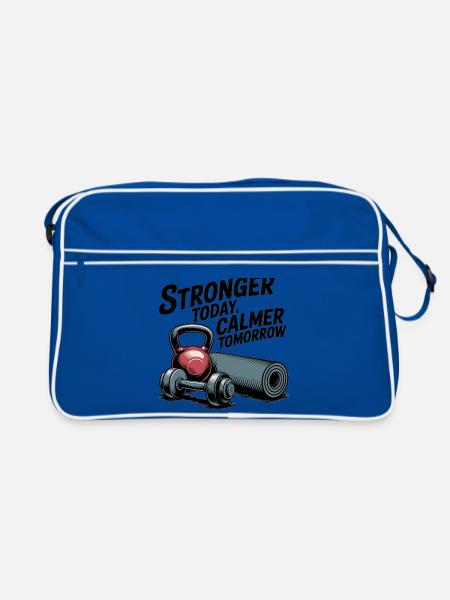 Stronger Today, Calmer Tomorrow – Fit & Zen - Retro Bag - blue/white - Front