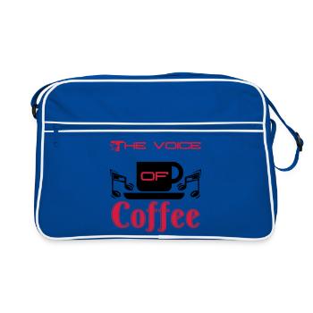 The Voice of Coffee Kaffee, Fun, Geschenk, Spruch - Retro Tasche - Blau/Weiß - Vorne