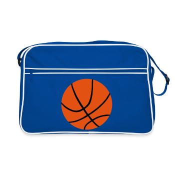 Ein Basketball - Retro Tasche - Blau/Weiß - Vorne