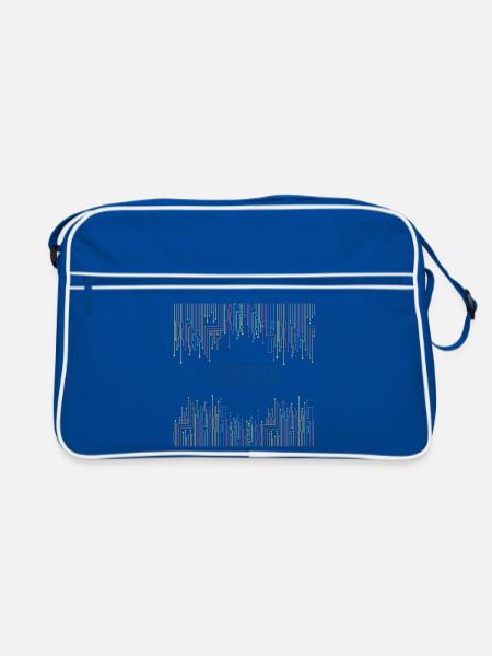 Geek-Leiterplattenmuster Bunte Technik - Retro Tasche - Blau/Weiß