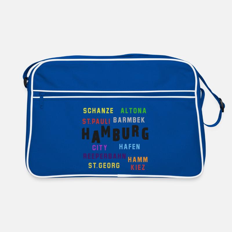 Collage typographique du quartier de Hambourg Sac Retro