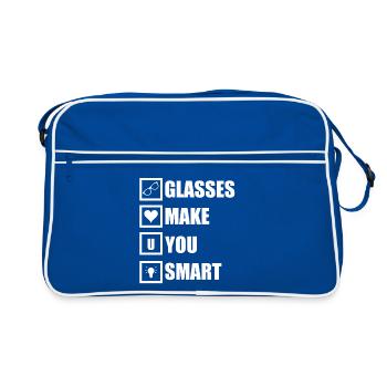 Glasses make you smart - Retro Tasche - Blau/Weiß - Vorne