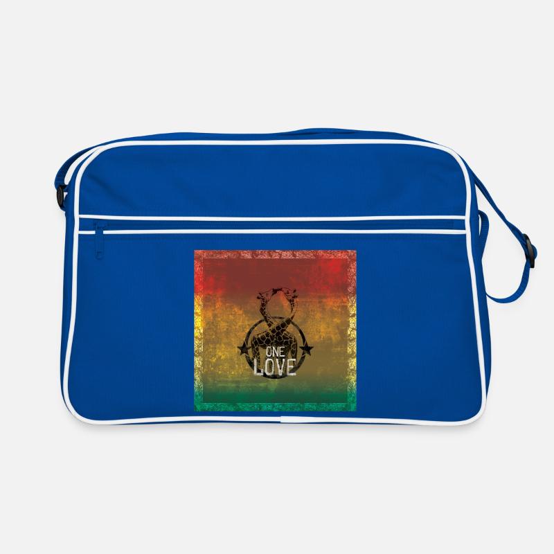 one love reggae - Retro Tasche - Blau/Weiß