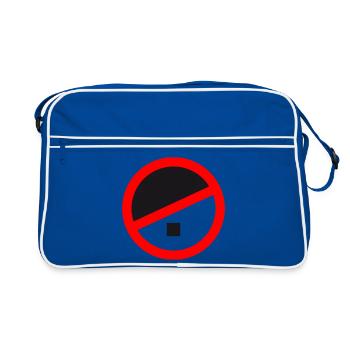 circulaire rond adolf interdit non no racism logo text d - Sac Retro - bleu/blanc - Devant