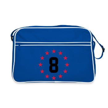 Achten Geburtstag - Retro Tasche - Blau/Weiß - Vorne