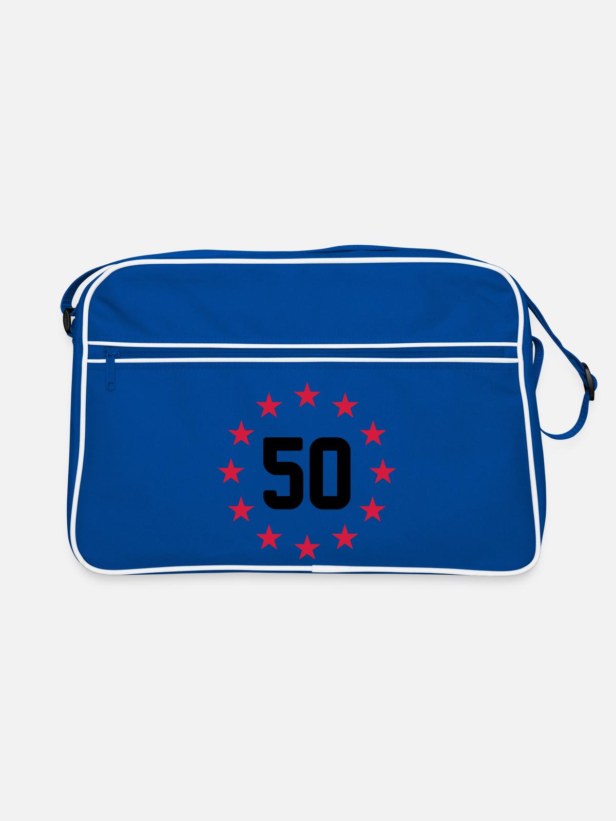 50 ans - Sac Retro - bleu/blanc - Devant