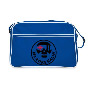 Mr. Adrenalin - Retro Tasche - Blau/Weiß - Vorne