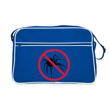 keine spinne verboten schild vogelspinne design cl - Retro Tasche - Blau/Weiß - Vorne