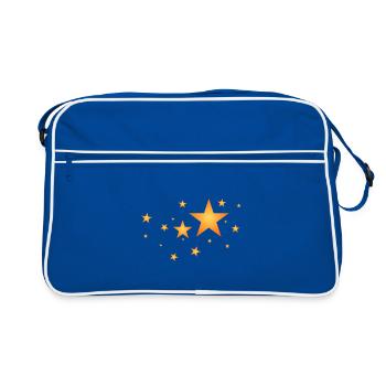 Stars in Orange - Retro Bag - blue/white - Front