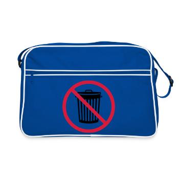 interdit schild zone pas tonne muelle - Sac Retro - bleu/blanc - Devant