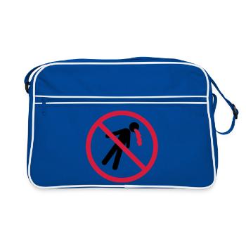 puke forbidden shield no blood funny vomit - Retro Bag - blue/white - Front