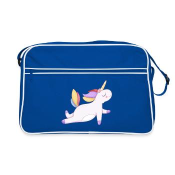 Licorne colorée assise, motif pastel - Sac Retro - bleu/blanc - Devant