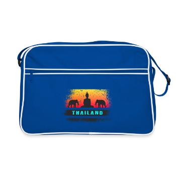 Thaïlande / Bouddha / Éléphant / Cadeau / Siam - Sac Retro - bleu/blanc - Devant