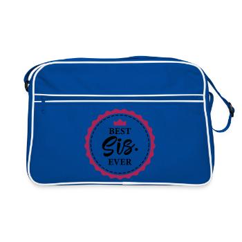 Schwester - Retro Tasche - Blau/Weiß - Vorne