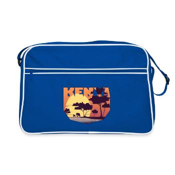 Kenya design with landscape / gift - Retro Bag - blue/white - Front