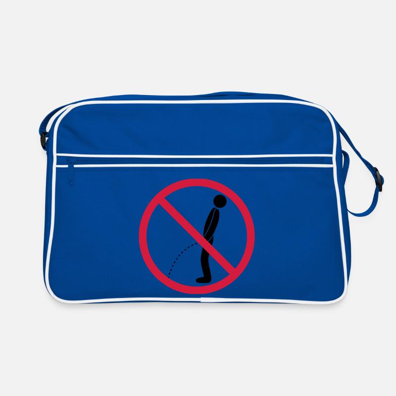 no standing pee prohibited shield pissing loo Retro Bag