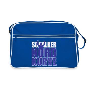 Schalke Nordkurve lettrage idée cadeau - Sac Retro - bleu/blanc - Devant