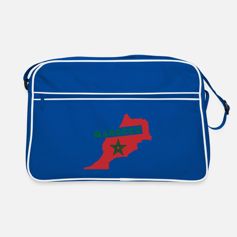 Morocco map with national flag Retro Bag