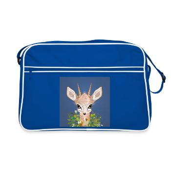 Antilope naine Dikdik aux grands yeux - Sac Retro - bleu/blanc - Devant