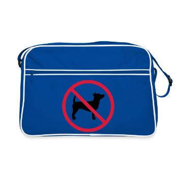 No dog prohibited sign outline shadow clipart - Retro Bag - blue/white - Front