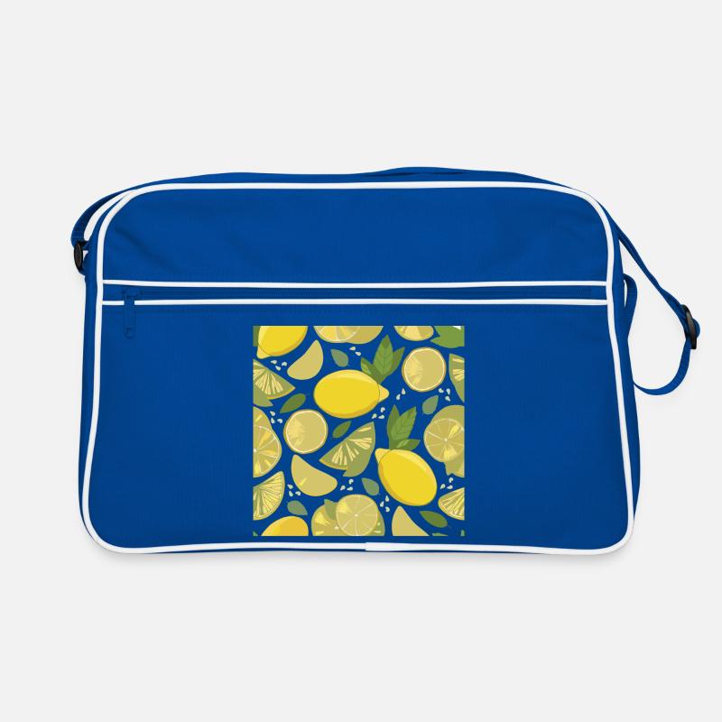 Lemon design with a fresh effect - Retro Bag - blue/white