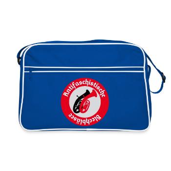 Antifaschistische Baritonbläser Pfade - Retro Tasche - Blau/Weiß - Vorne