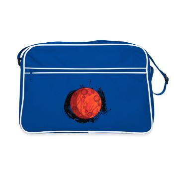 Planète Mars avec arrière-plan, planètes - Sac Retro - bleu/blanc - Devant