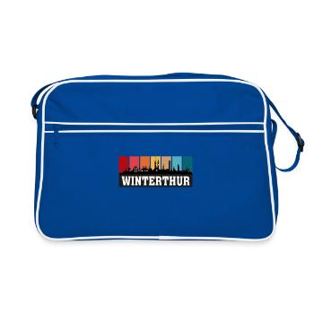Skyline de souvenirs de voyage Winterthur Suisse - Sac Retro - bleu/blanc - Devant