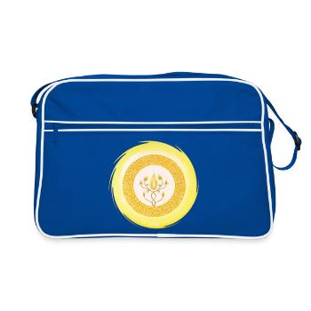 Kristall-Sternentor Erzengel Sandalphon - Retro Tasche - Blau/Weiß - Vorne