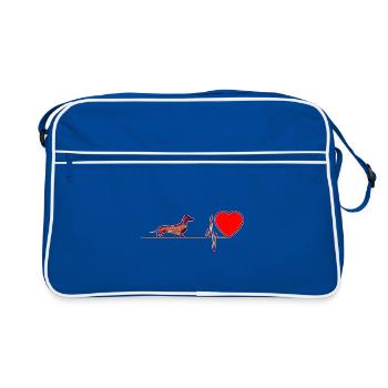 J'aime les teckels - Sac Retro - bleu/blanc - Devant