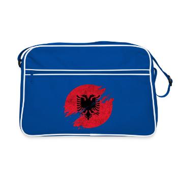 Albania Vintage Circle Flag / Gift Tirana - Retro Bag - blue/white - Front