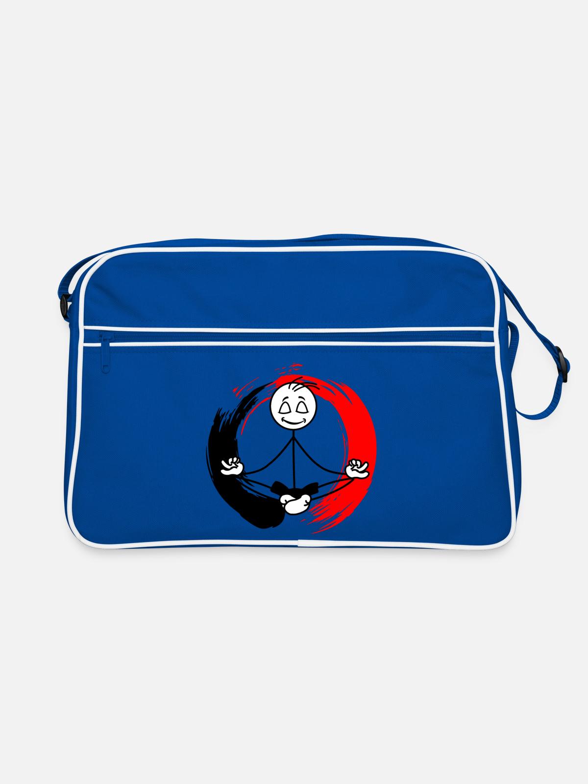 Zen meditation - Retro Bag - blue/white - Front